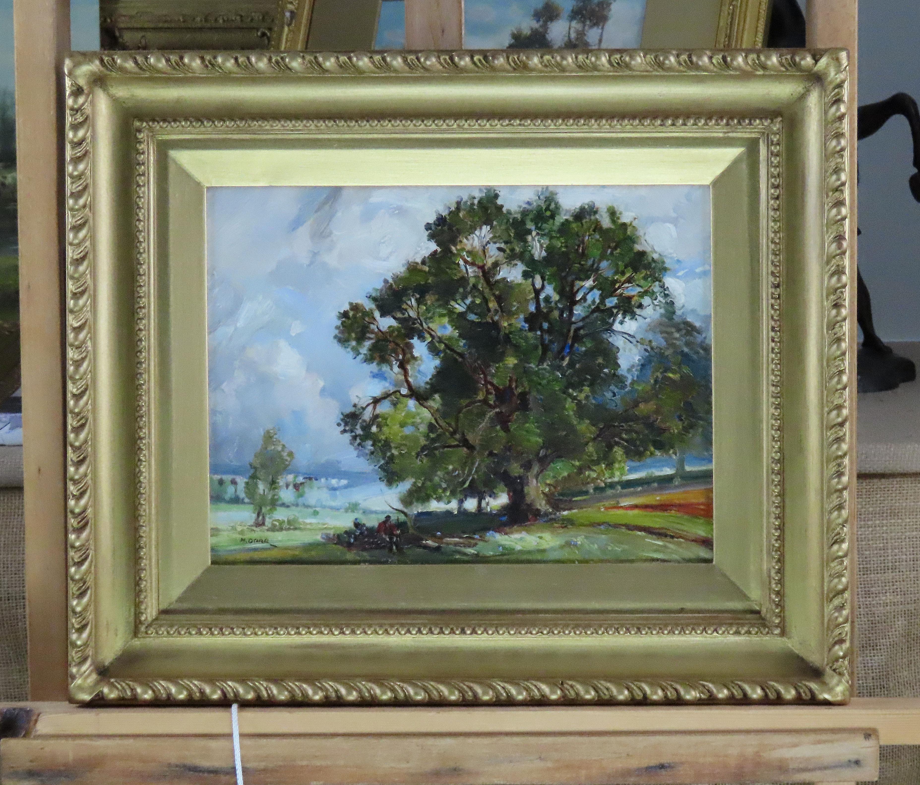 Original Öl auf Karton. HARRY DORR, „A Country Lane“ – Painting von HARRY DORR 