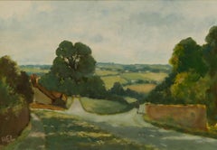 H. E. Lewis - Framed Mid 20th Century Oil, Vicarage Lane, Hailsham