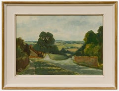 H. E. Lewis - Framed Mid 20th Century Oil, Vicarage Lane, Hailsham