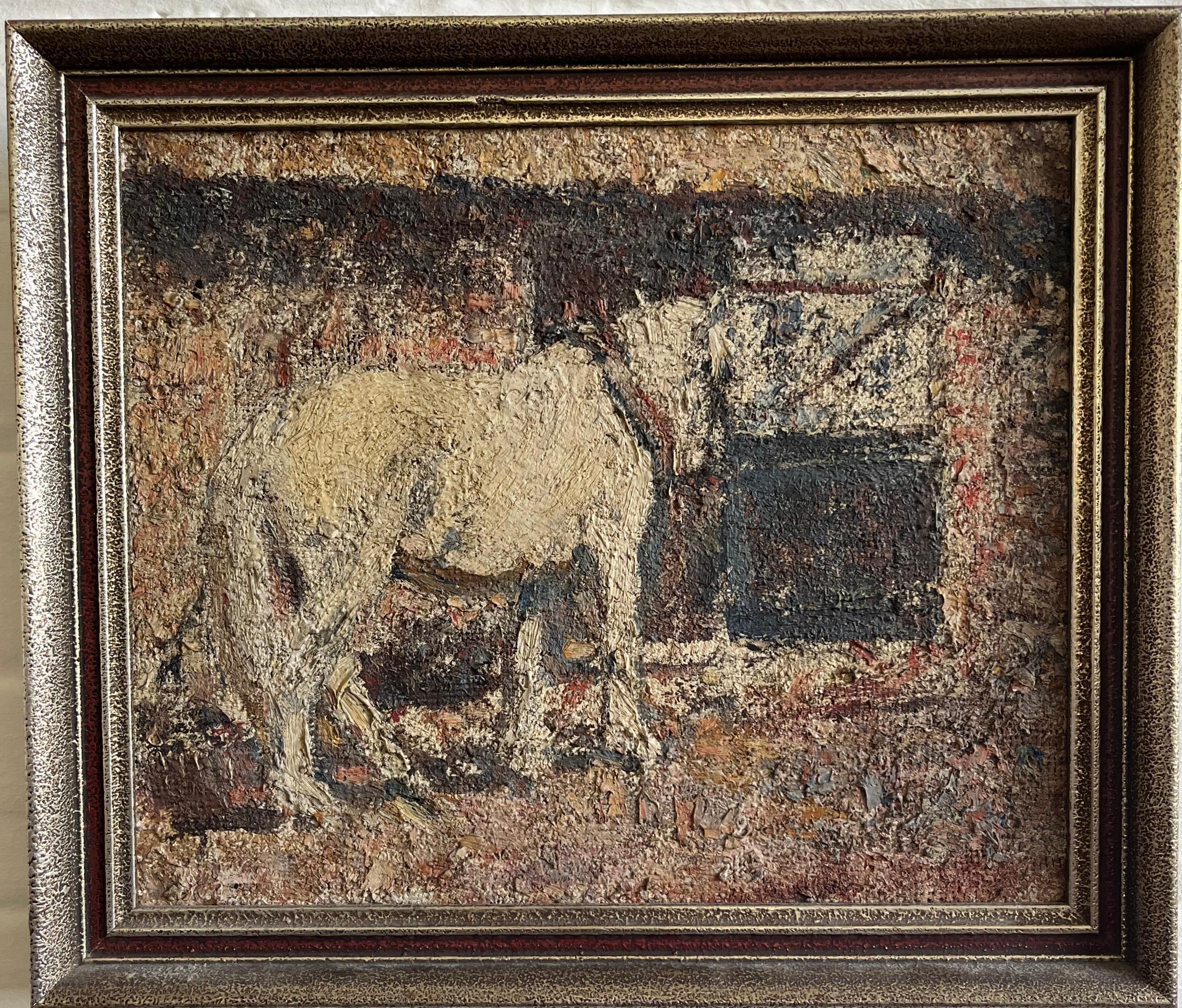 Harry Fidler, Impressionist study of a working Horse in farmyard For Sale 1