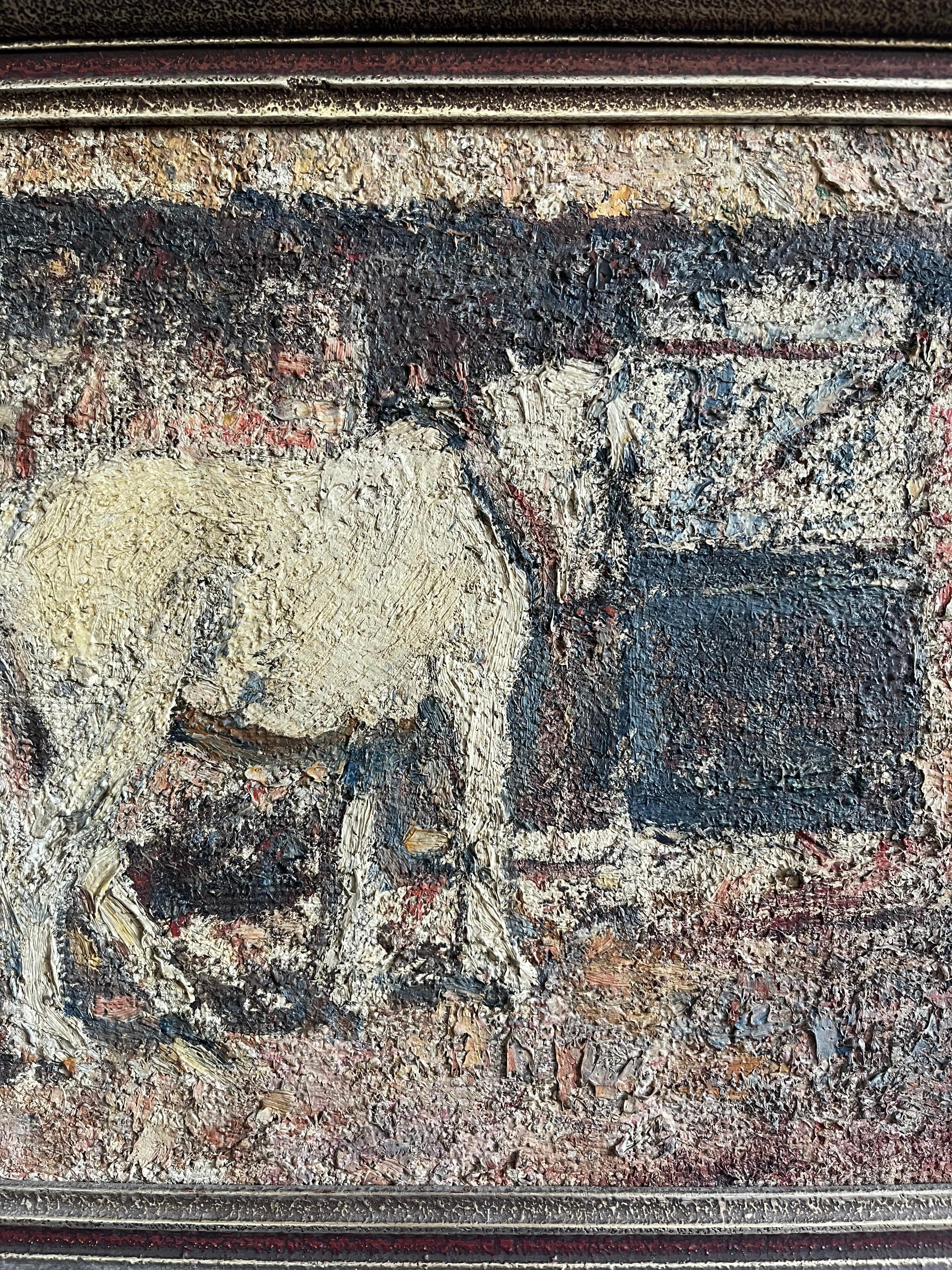 Harry Fidler, Impressionist study of a working Horse in farmyard For Sale 3