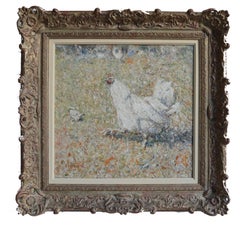 Harry Fidler, Impressionist study of chickens, impasto