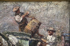 Off to Market - 19th Century Oil, Figures with Horse & Cart by Harry Fidler