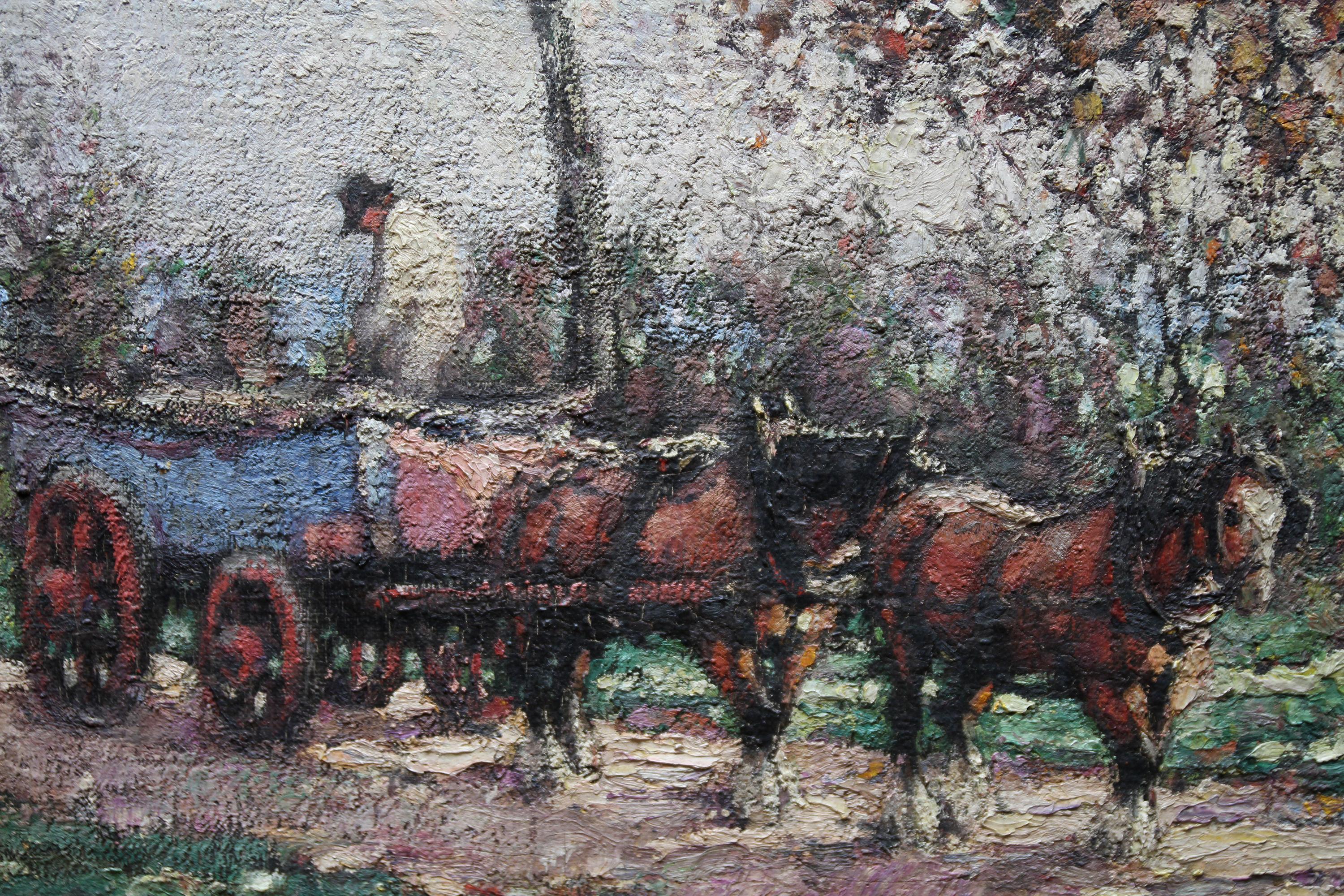 the hay cart impressionist painting