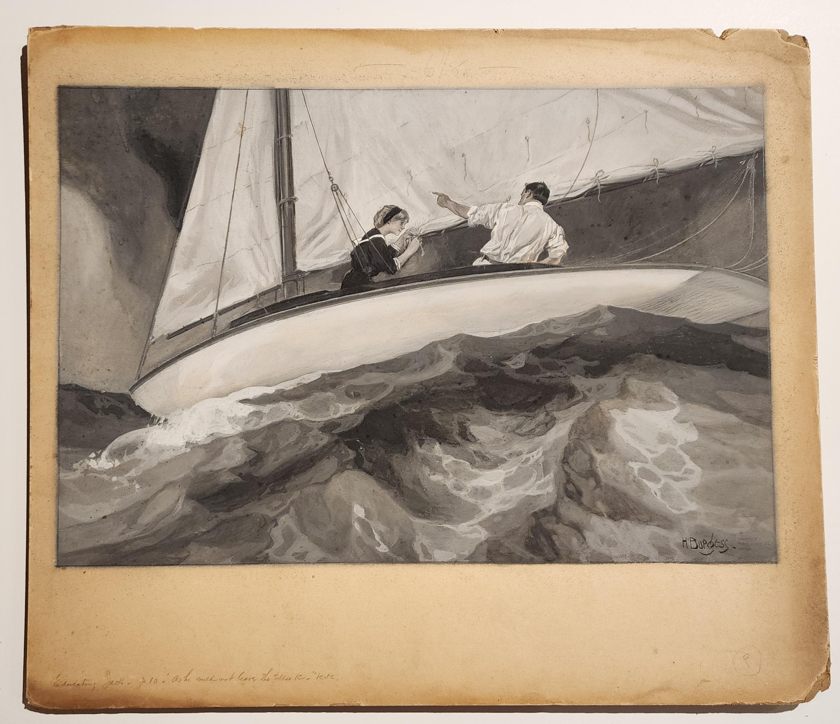 Educating Jack, Sailing Scene, The Youth's Companion, Original Illustration  For Sale 2