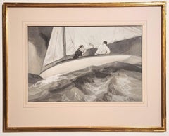 Educating Jack, Sailing Scene, The Youth's Companion, Original Illustration 