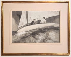 L'éducation de Jack, scène de voile, The Youth's Companion, Illustration originale 