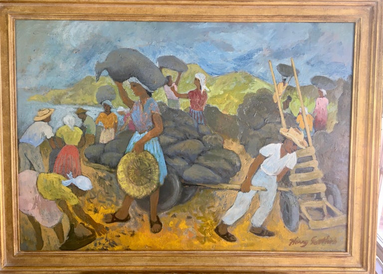 Harvesters WPA Depression Era American Scene Mid 20th Century Modernism Workers - Painting by Harry Gottlieb