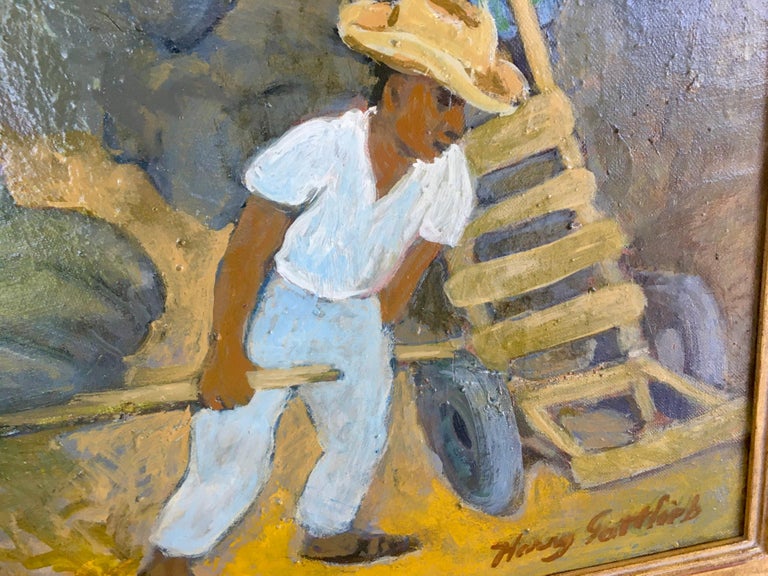 Harvesters WPA Depression Era American Scene Mid 20th Century Modernism Workers - American Modern Painting by Harry Gottlieb