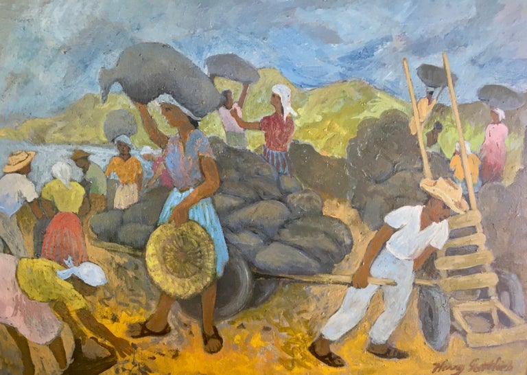 Harry Gottlieb Landscape Painting - Harvesters WPA Depression Era American Scene Mid 20th Century Modernism Workers
