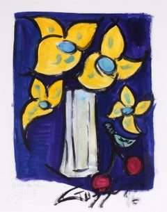 Daffodils and Cherries - Lithographie française en édition limitée sur papier d'archives