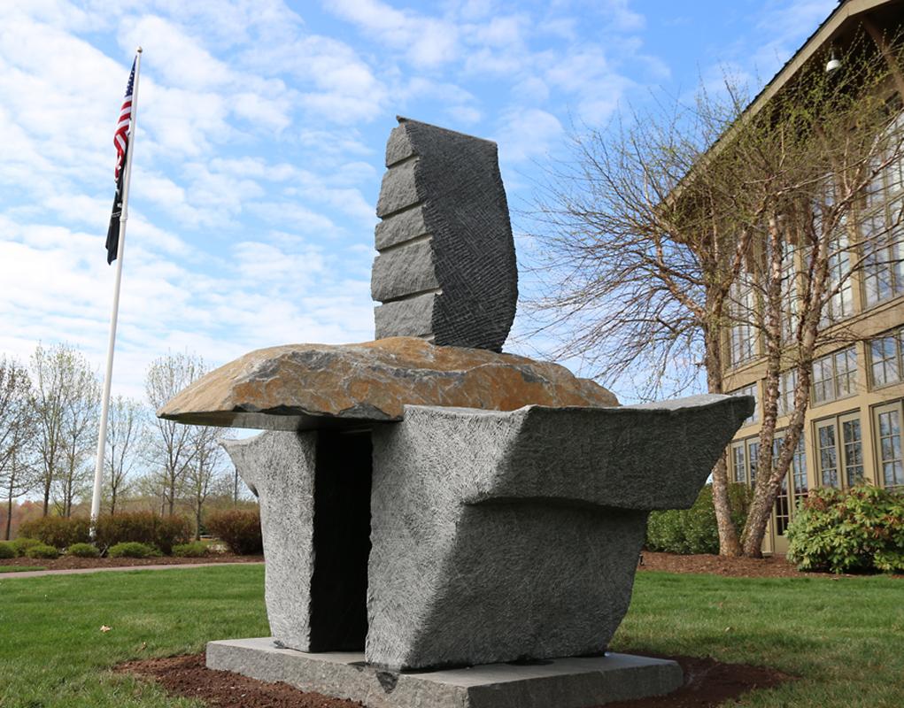 Harry H. Gordon Abstract Sculpture - "Flying Canoe", Abstract, Organic, Large-Scale Outdoor Granite Stone Sculpture