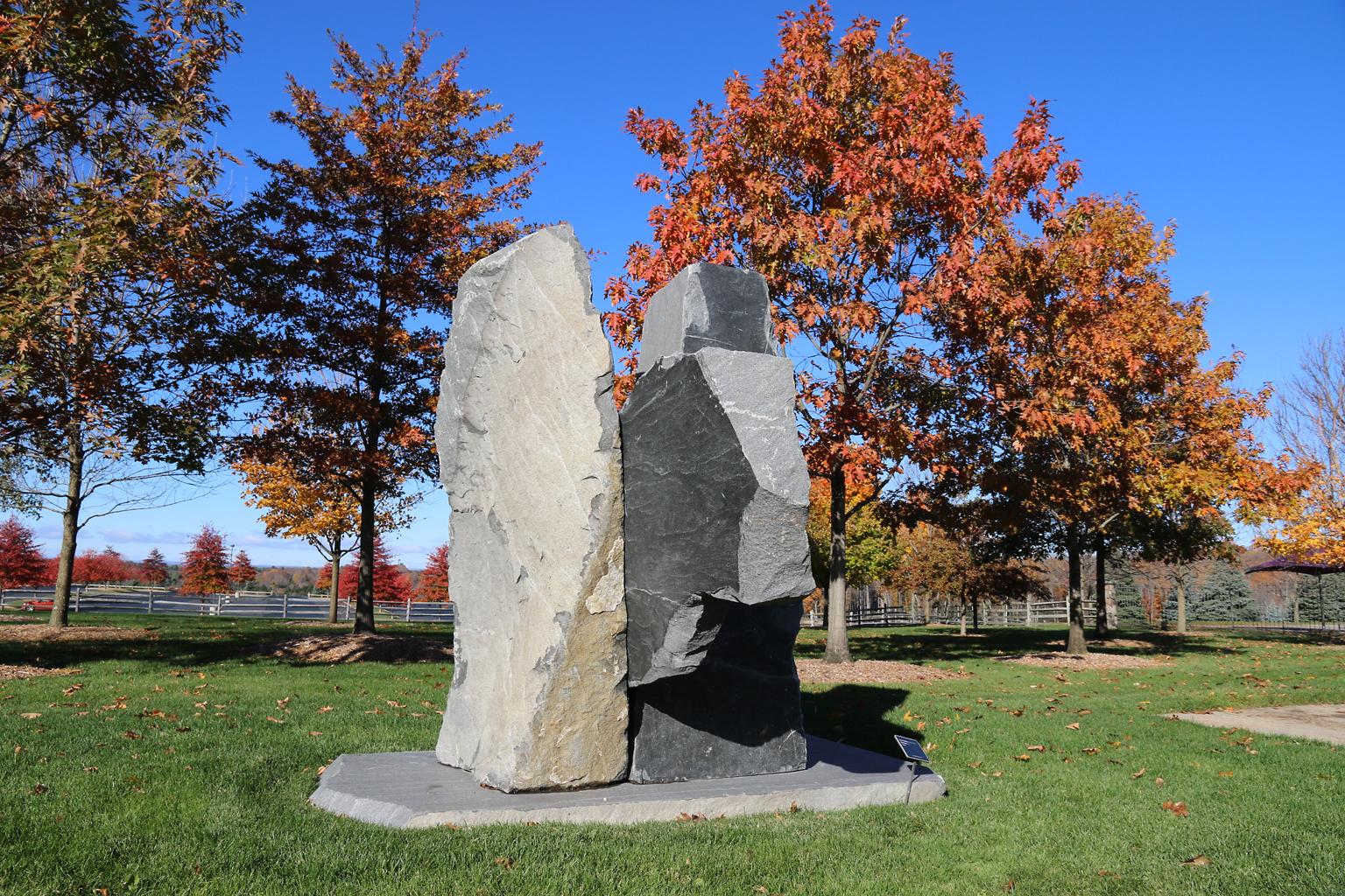 "Grasshopper", Abstract, Organic, Large-Scale Outdoor Granite Stone Sculpture