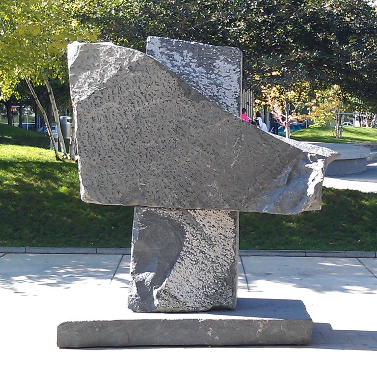 Harry H. Gordon Abstract Sculpture - "Snapchance", Abstract, Organic, Large-Scale Outdoor Granite Stone Sculpture