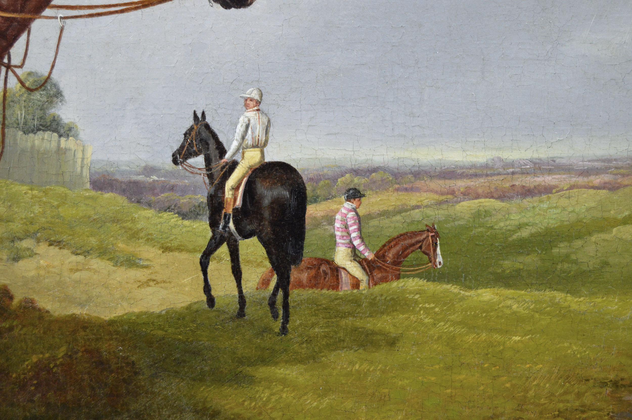 Peinture à l'huile du 19e siècle représentant un cheval de course, Blink Bonny en vente 1