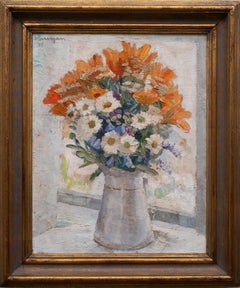 Still Life With Flowers in a Vase by Harry Harryan, 1942, Oil on Canvas, Swedish