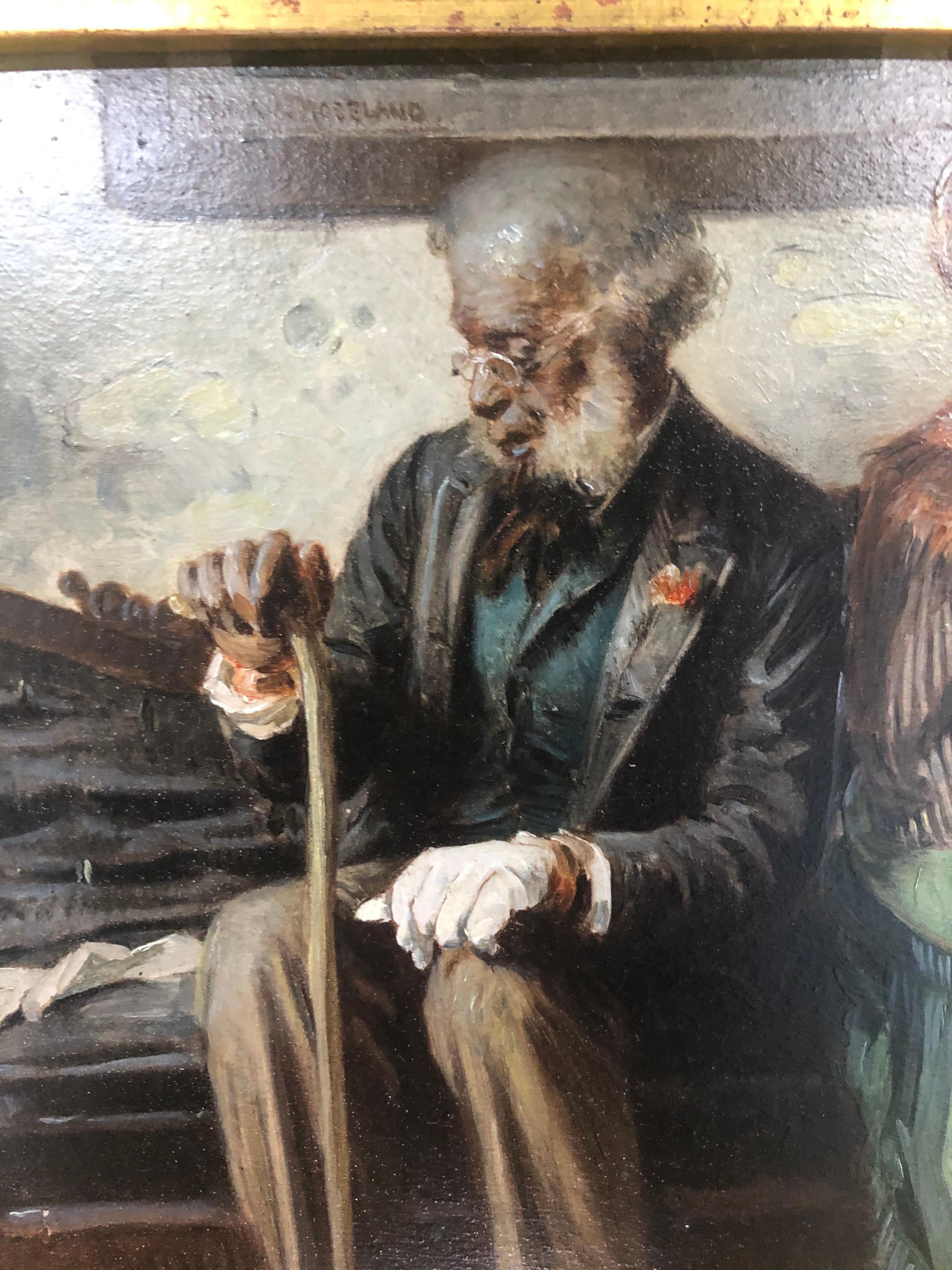 Harry Roseland: 1866-1950. Gut gelisteter amerikanischer Künstler mit Auktionsergebnissen über 250.000 $. Diese fabelhafte unglaublich detaillierte Öl auf dem Brett Maßnahmen 11 Zoll breit von 8 Zoll hoch. Die schöne Hand geschnitzt neueren Rahmen