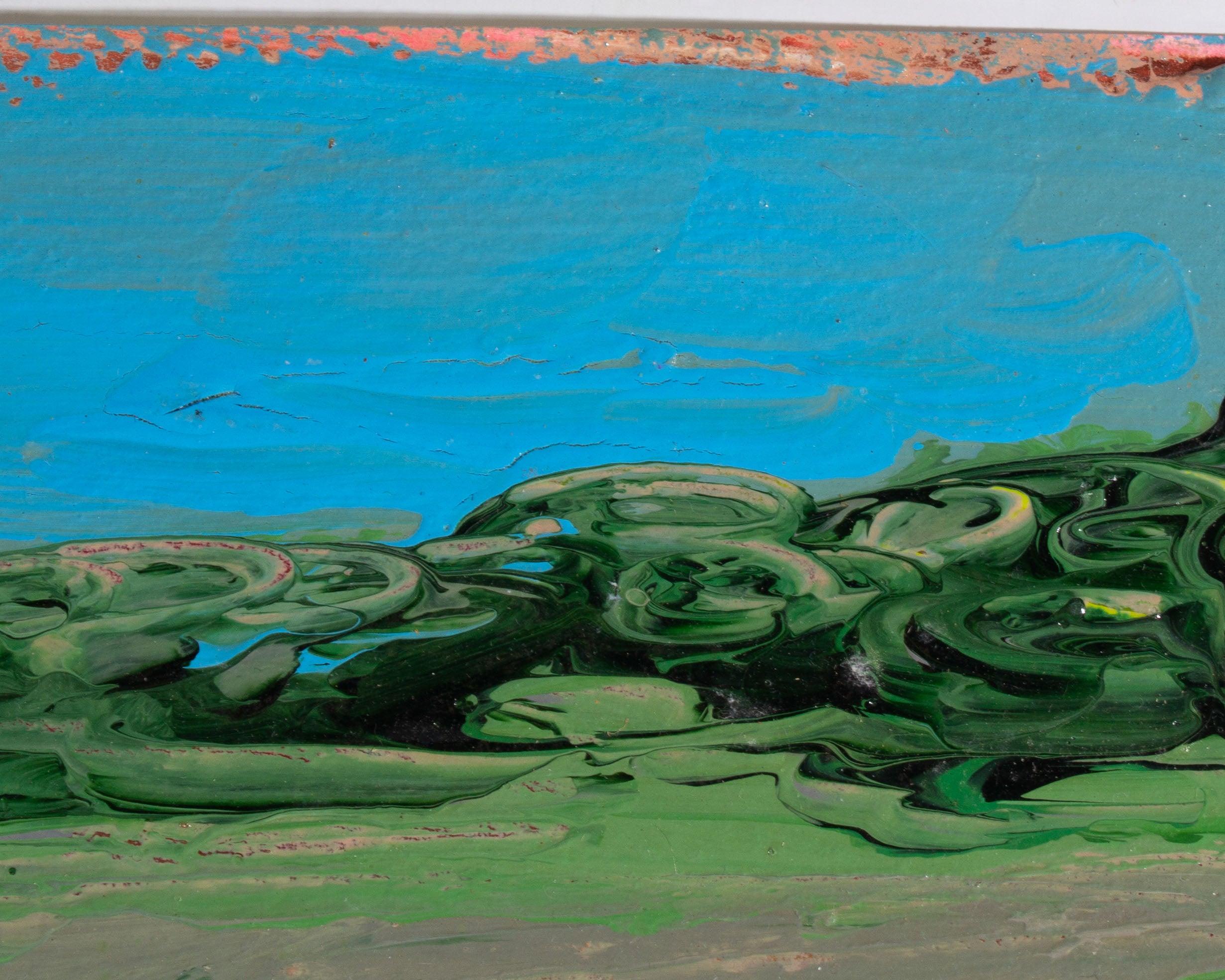 Moderne Peinture acrylique sur papier - Paysage abstrait des années 1980 - Harry Hilson en vente