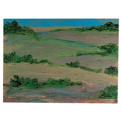 Peinture acrylique sur papier - Paysage abstrait des années 1980 - Harry Hilson