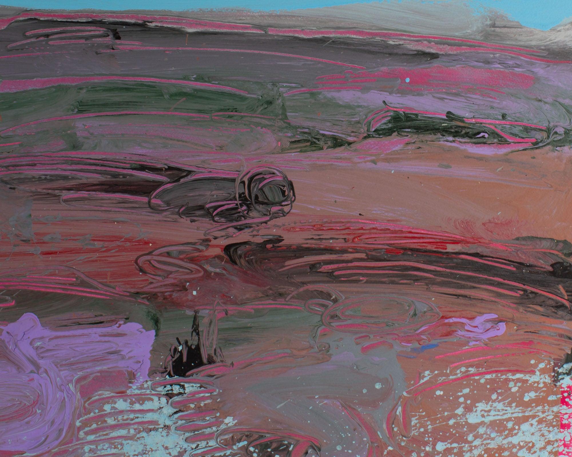 Harry Hilson 1980s “New American Landscape” Abstract Landscape Acrylic Painting For Sale 1