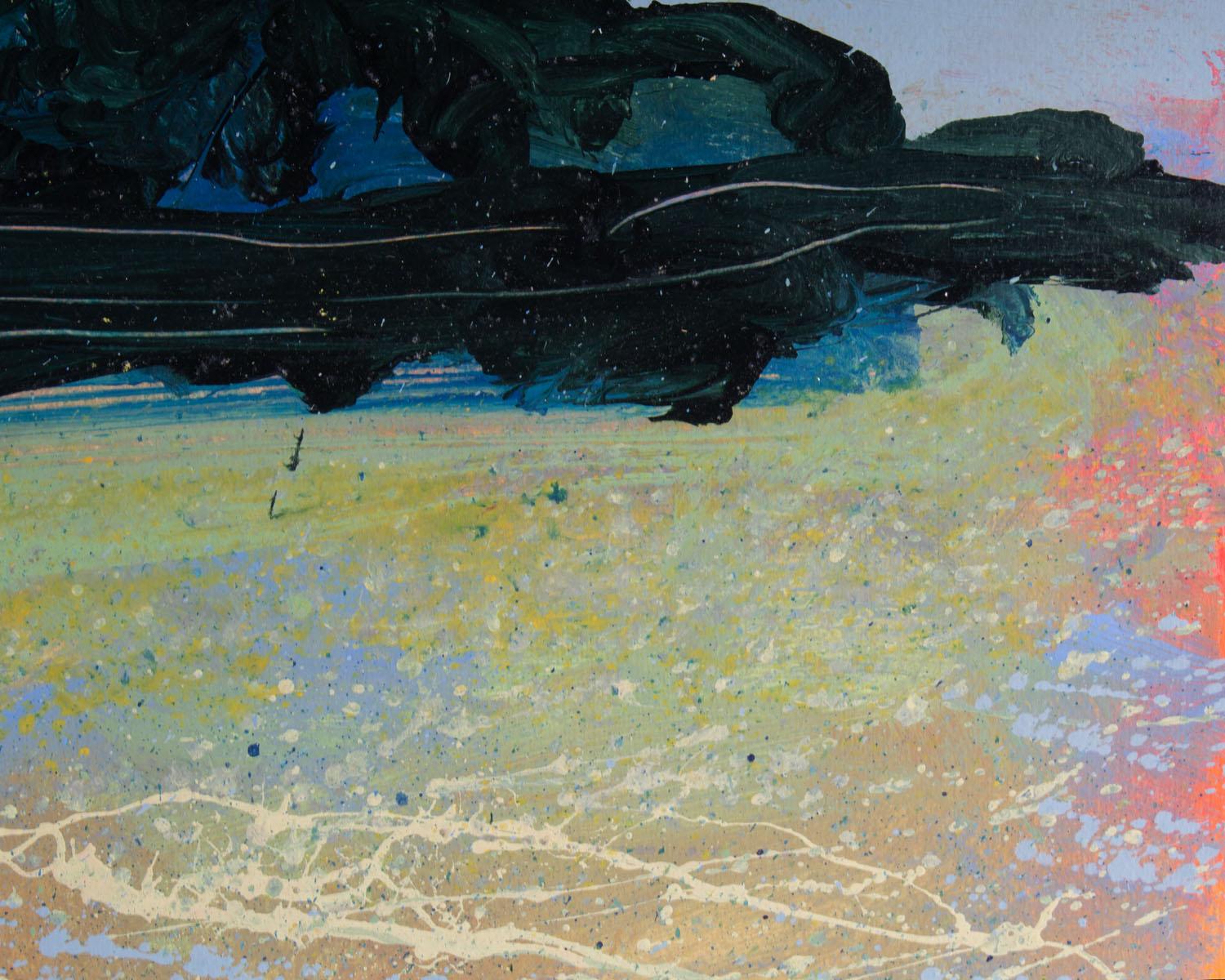 Harry Hilson, signiertes abstraktes Landschaftsgemälde aus Acryl, 1980er Jahre (Moderne) im Angebot
