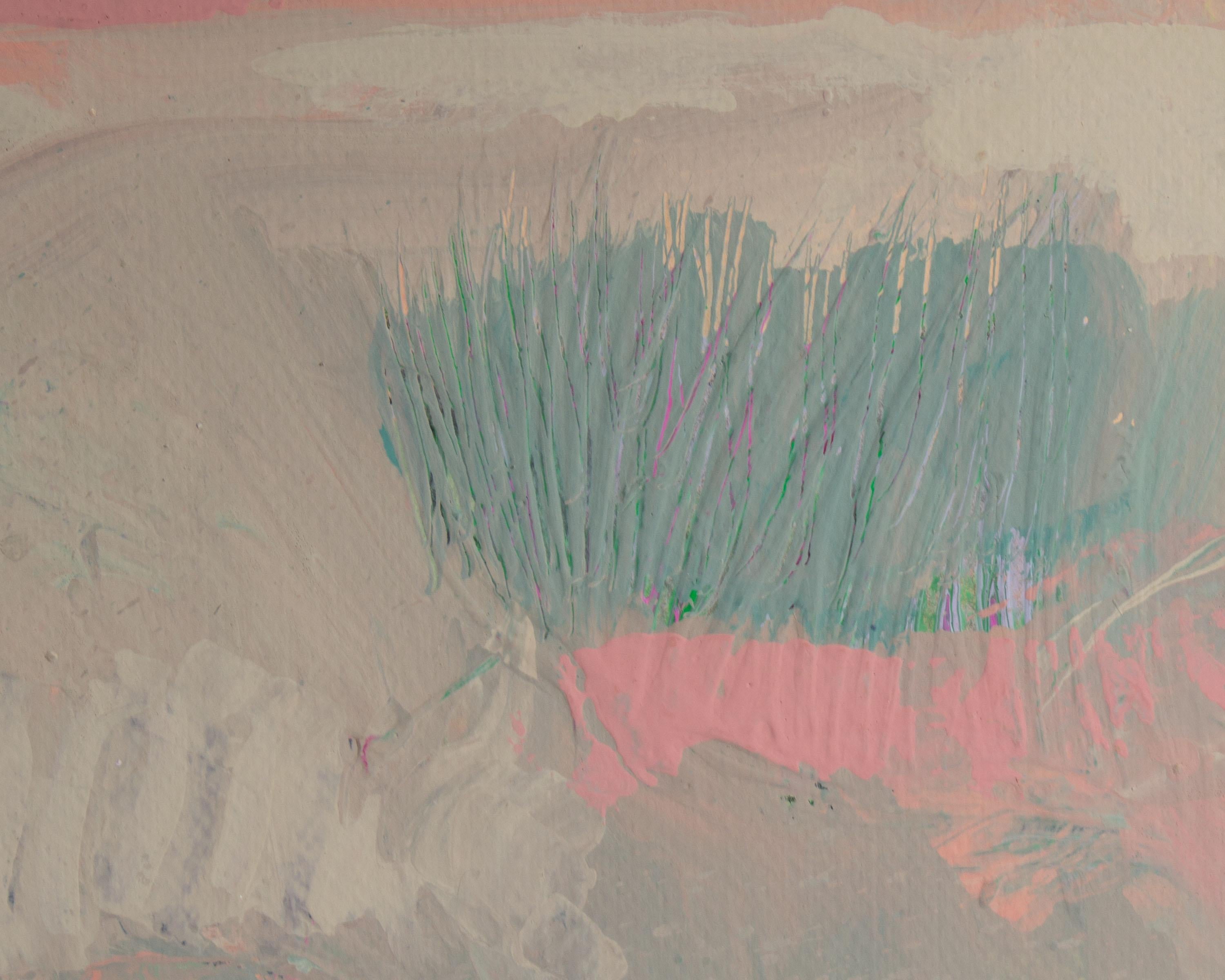 Harry Hilson, signiertes abstraktes Landschaftsgemälde aus Acryl, 1980er Jahre (amerikanisch) im Angebot