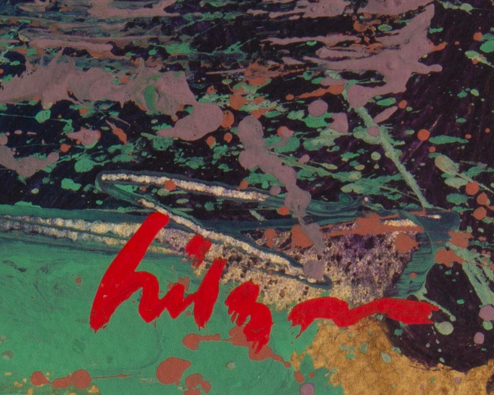 Harry Hilson, signiertes abstraktes Landschaftsgemälde aus Acryl, 1980er Jahre (Ende des 20. Jahrhunderts) im Angebot