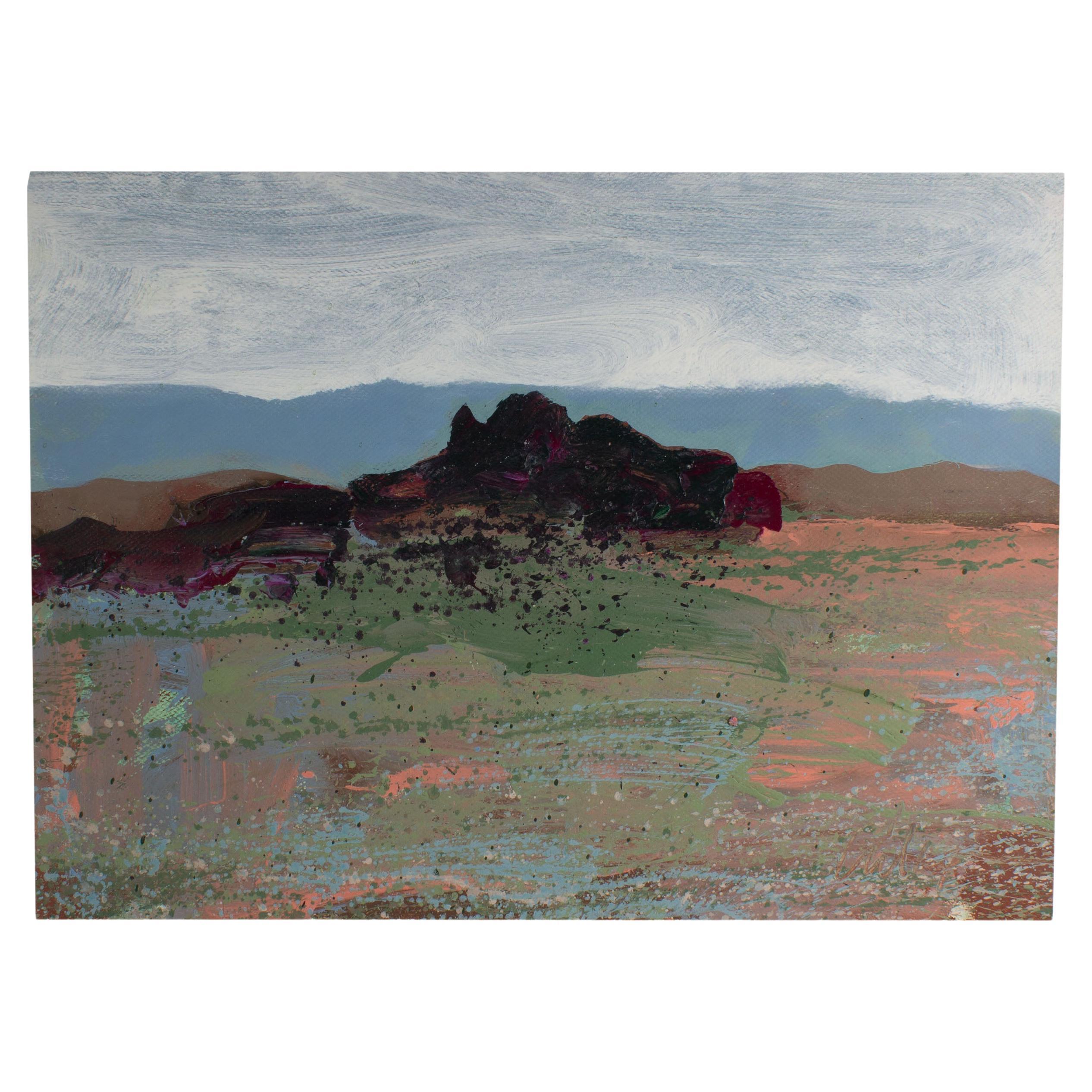 Harry Hilson, signiertes abstraktes Landschaftsgemälde aus Acryl, 1980er Jahre 