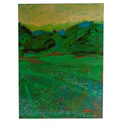 Harry Hilson Signed 1980s Abstract Landscape Acrylic Painting
