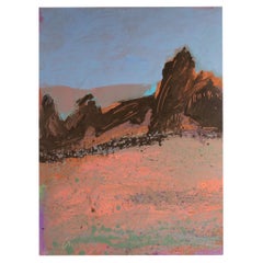 Harry Hilson, signiertes abstraktes Landschaftsgemälde aus Acryl, 1980er Jahre