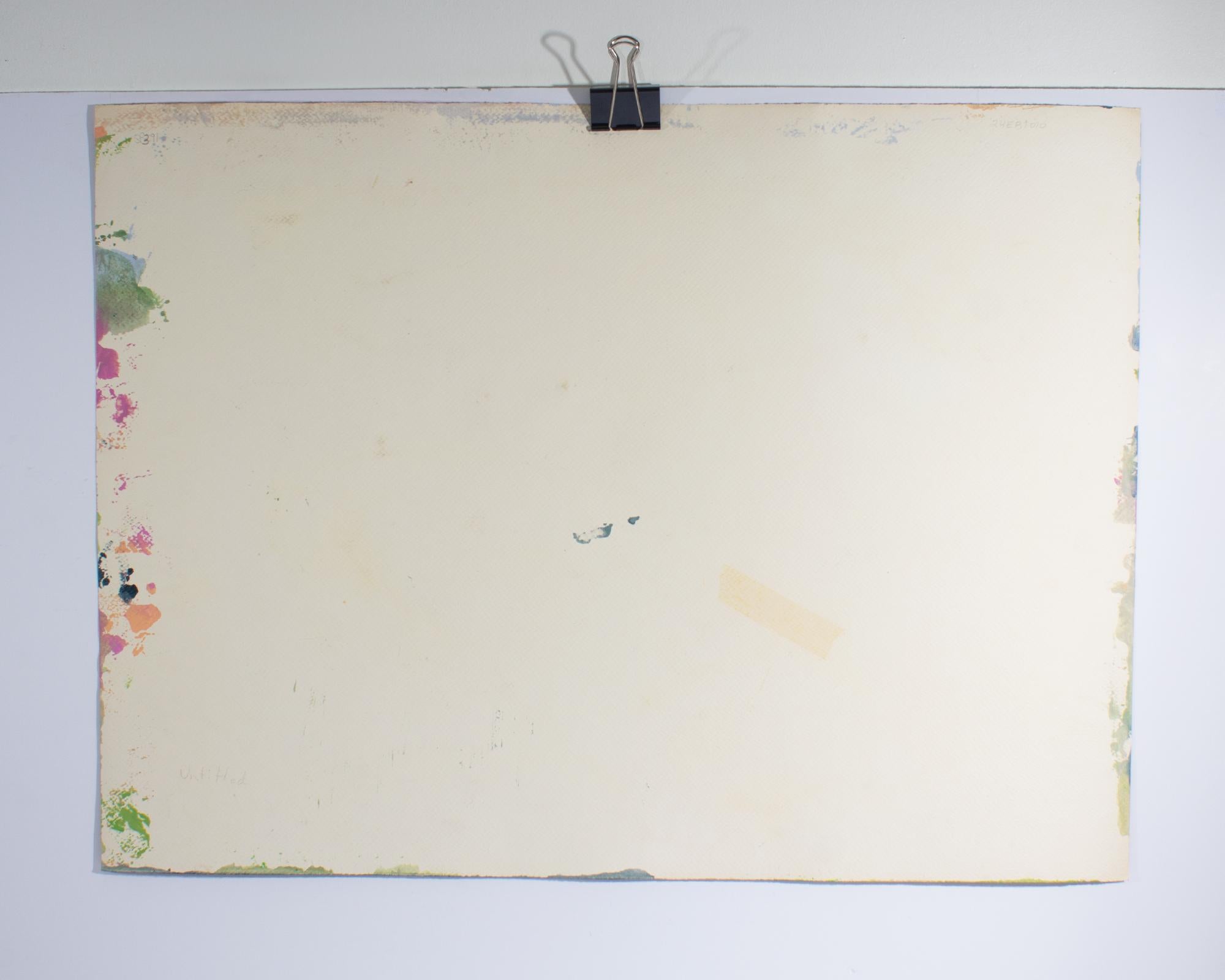 Fin du 20e siècle Harry Harris Signé 1980 Peinture abstraite mixed media sur papier en vente