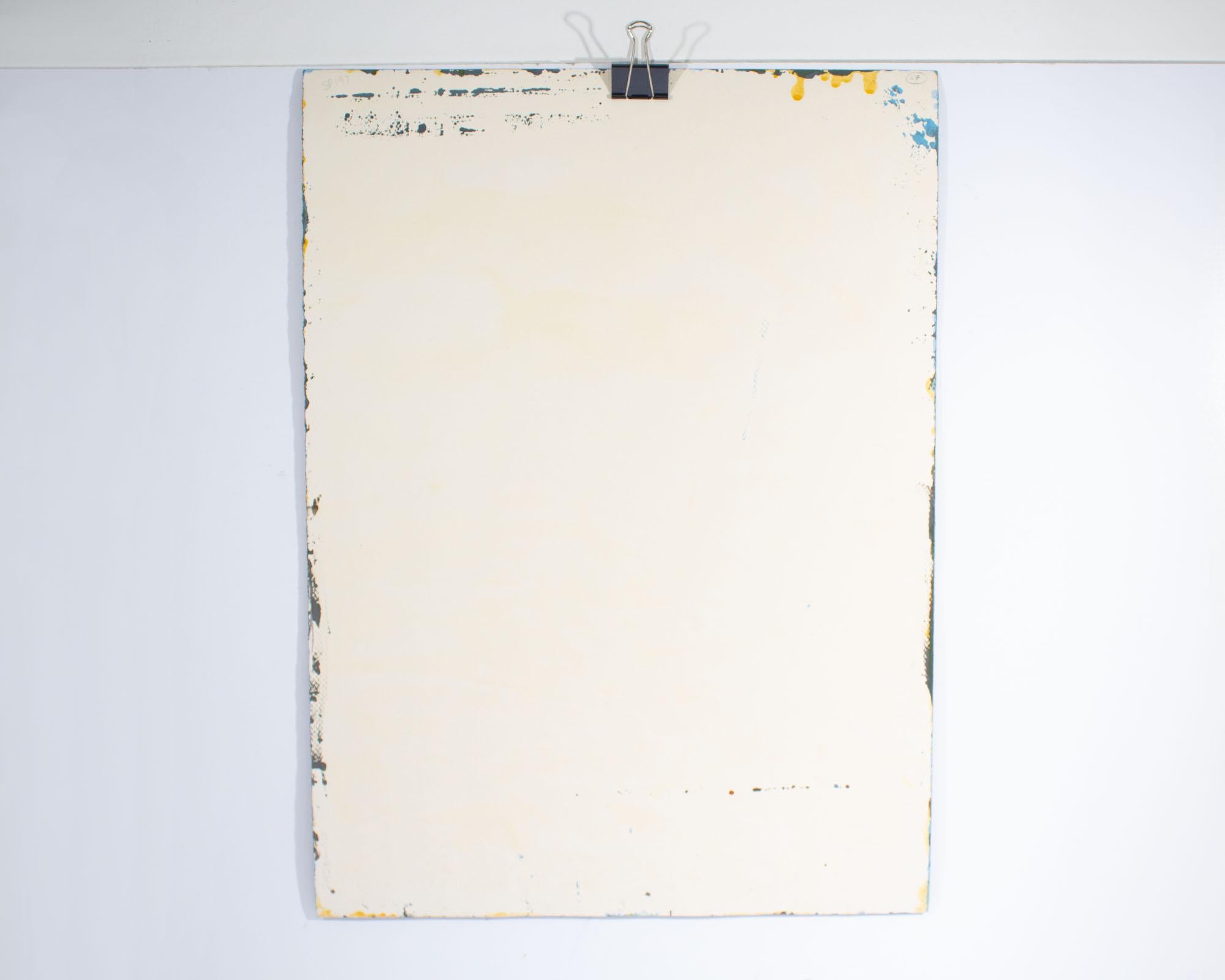 Harry Hilson Pintura de paisaje acrílico sobre papel de los años 80 firmada en venta 1