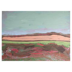 Harry Hilson Signed 1980s Acrylic on Paper Landscape Painting