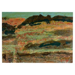 Harry Hilson, signiertes Acrylgemälde, Bush Country III, Abstrakte Landschaft, 1980er Jahre