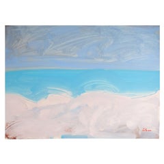 Harry Hilson Signed 1980s “Hatteras Sands” Acrylic on Paper Landscape Painting