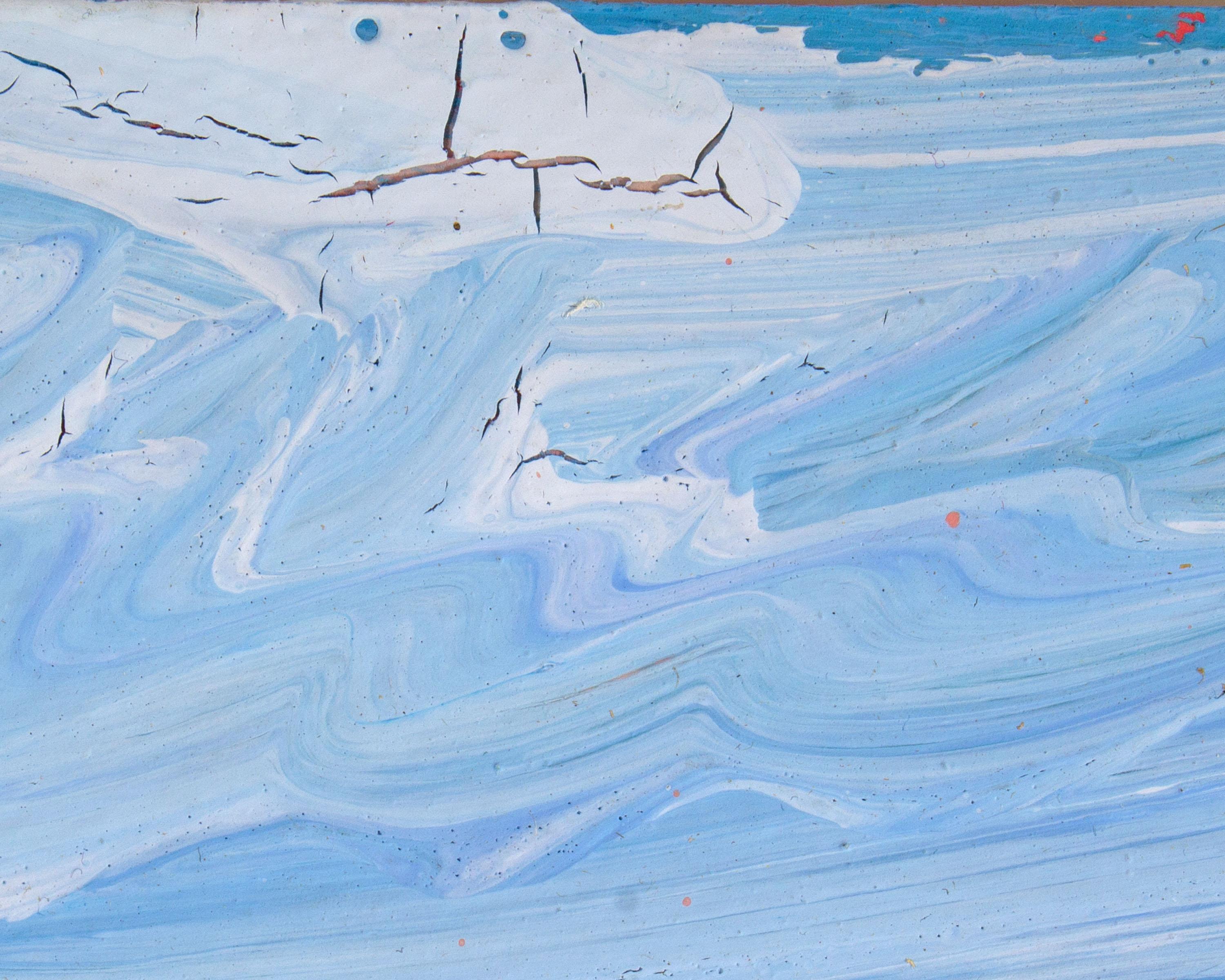Modern Harry Hilson Signed 1980s “Sky above Fire below” Abstract Landscape Acrylic Pain For Sale