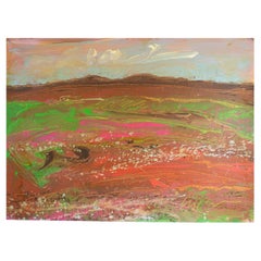 Harry Hilson Firmado años 80 "S.W." Pintura acrílica sobre papel Paisaje