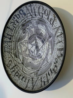 Harry Holl Studio Pottery Centerpiece Wall Hanging Bowl for Scargo, circa 1950s