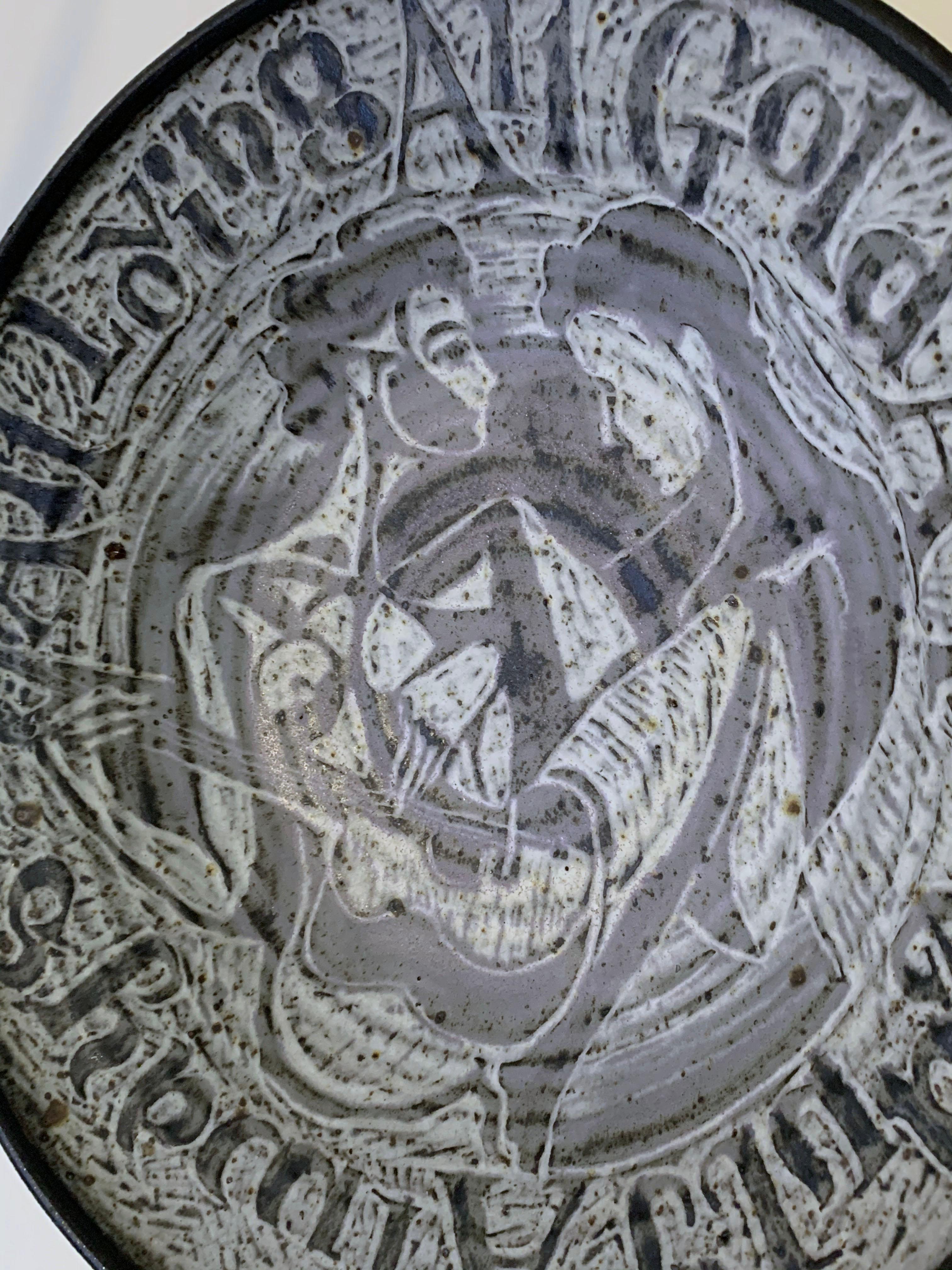 Harry Holl Studio Pottery Centerpiece Wall Hanging Bowl for Scargo