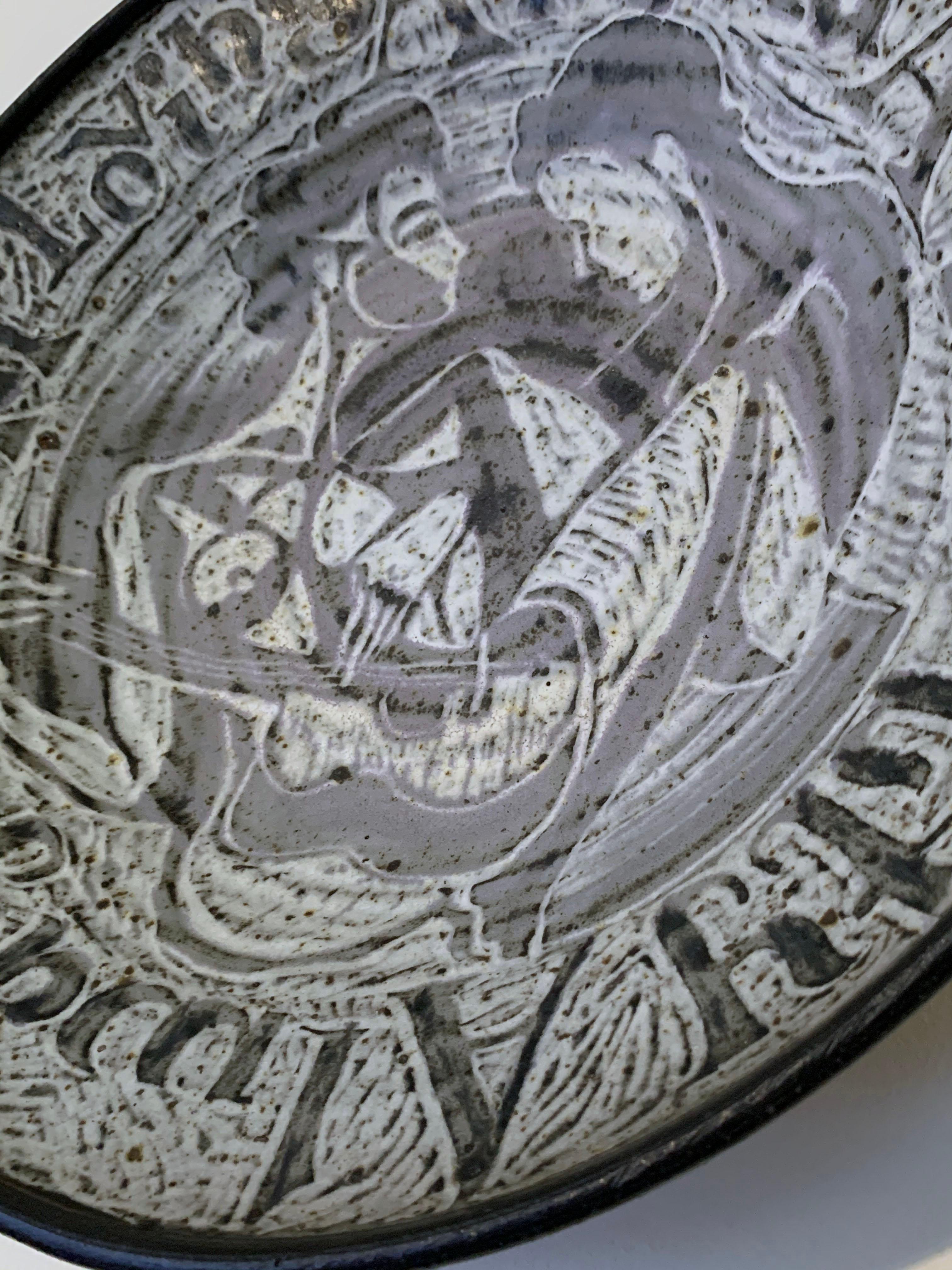 Harry Holl Studio Pottery Centerpiece Wall Hanging Bowl for Scargo