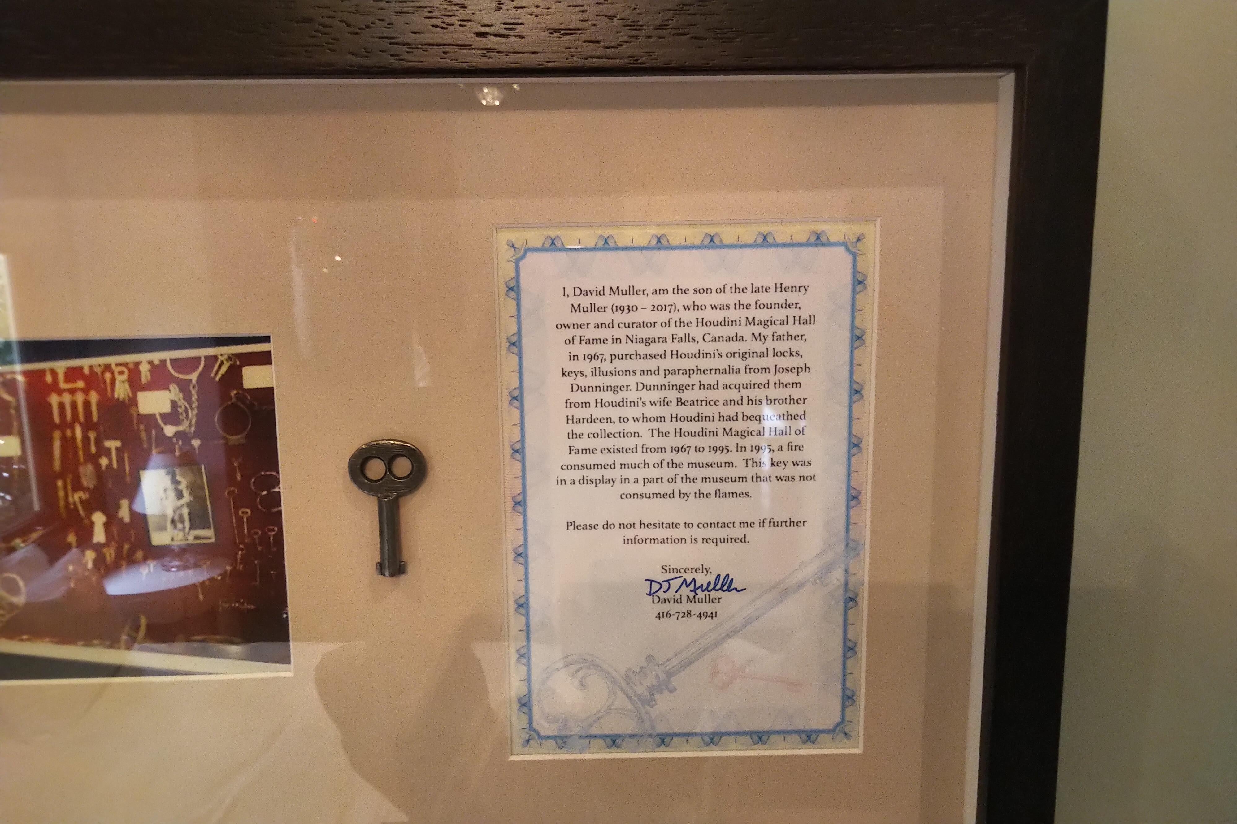 Original Key from the Collection of Harry Houdini 6
