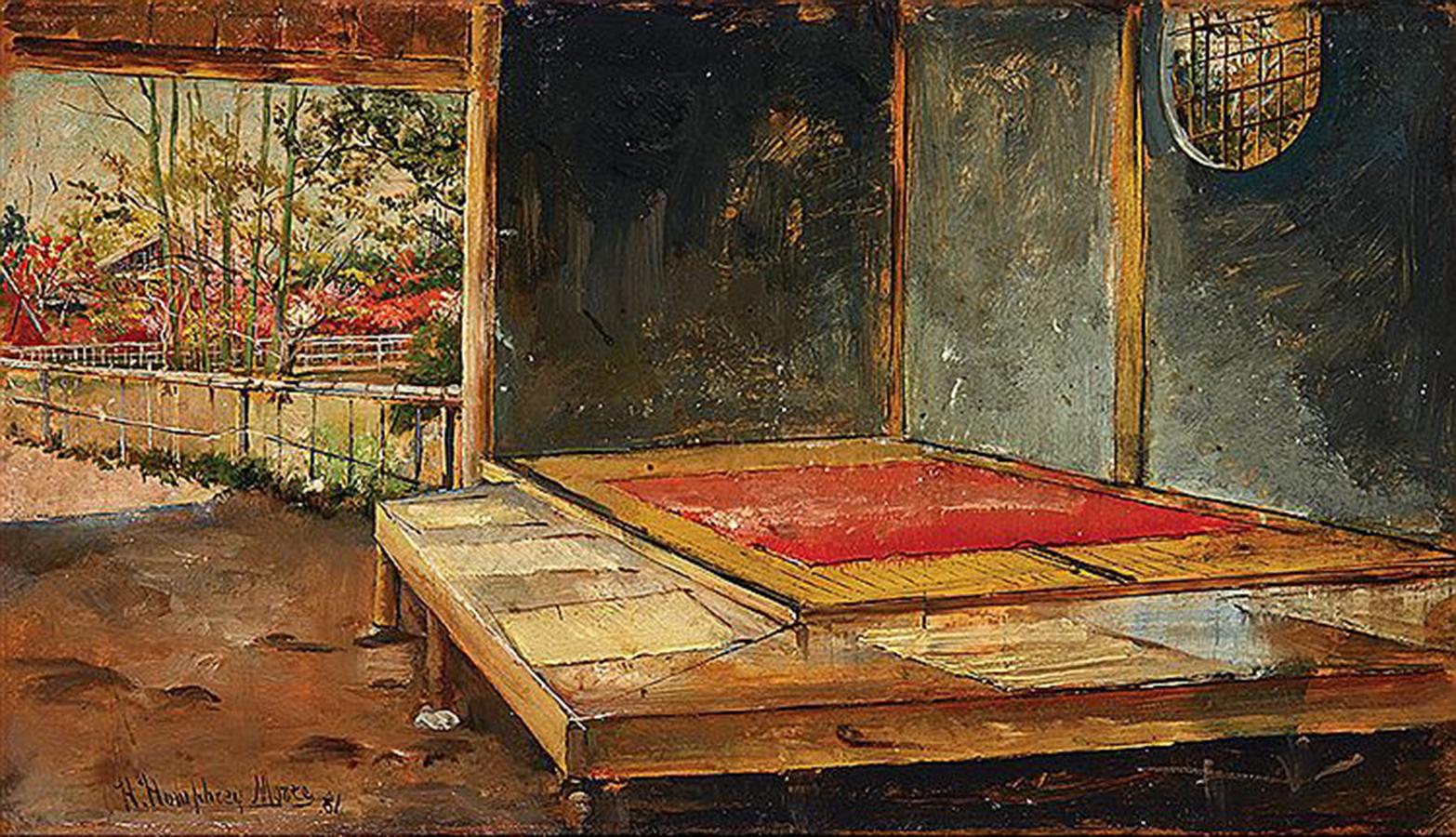 Interior Painting Harry Humphrey Moore - Intérieur d'une maison japonaise