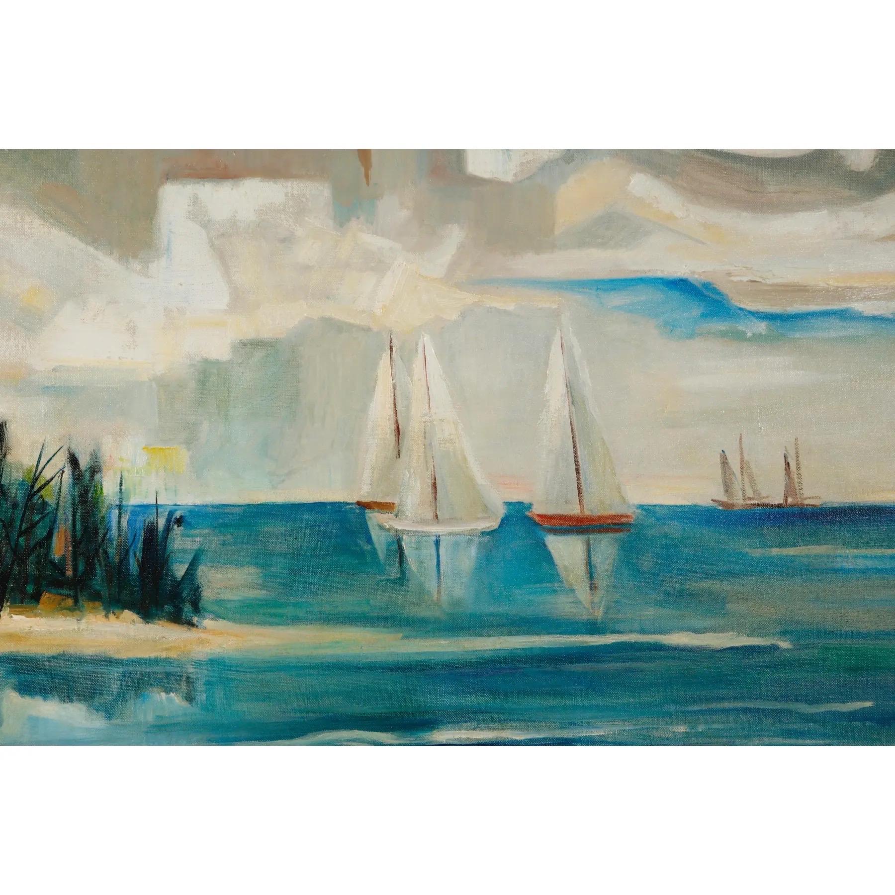 Harry Hutchinson Shaw Öl auf Leinwand mit dem Titel „Off The Pass“ um 1960 (Expressionismus) im Angebot