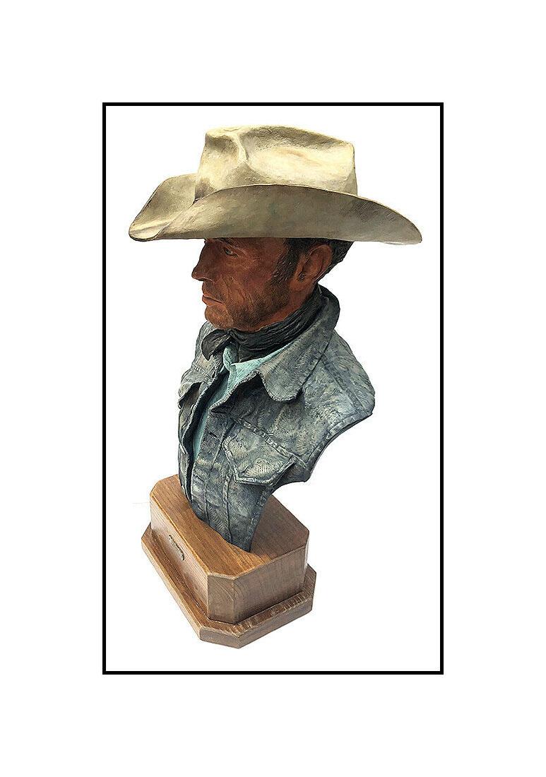 Harry Jackson Hand Painted Bronze Polychrome Sculpture Foreman Cowboy Signed For Sale 2