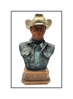 Harry Jackson Hand Painted Bronze Polychrome Sculpture Foreman Cowboy Signed