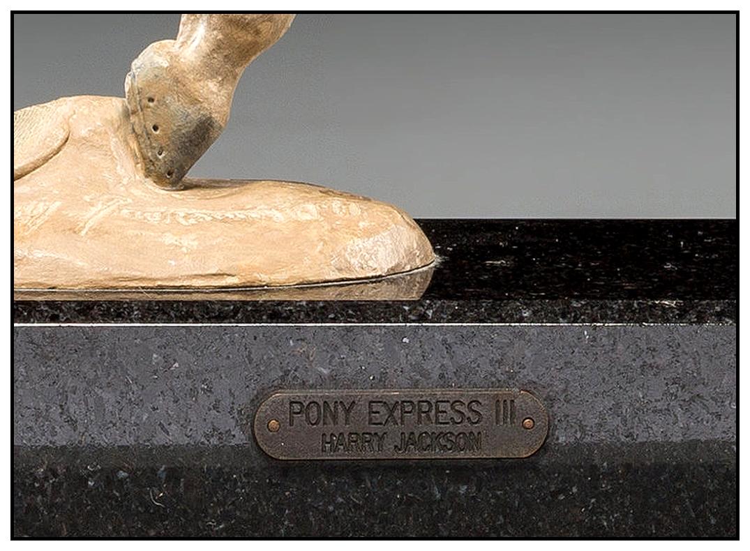 Harry Jackson Hand Painted Bronze Polychrome Sculpture Pony Express Signed Art For Sale 3