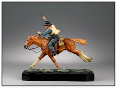 Harry Jackson Marshal John Wayne Bronze Polychrome Sculpture Western Signed Art