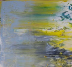 Abstract Grey Blue with Yellow #370
