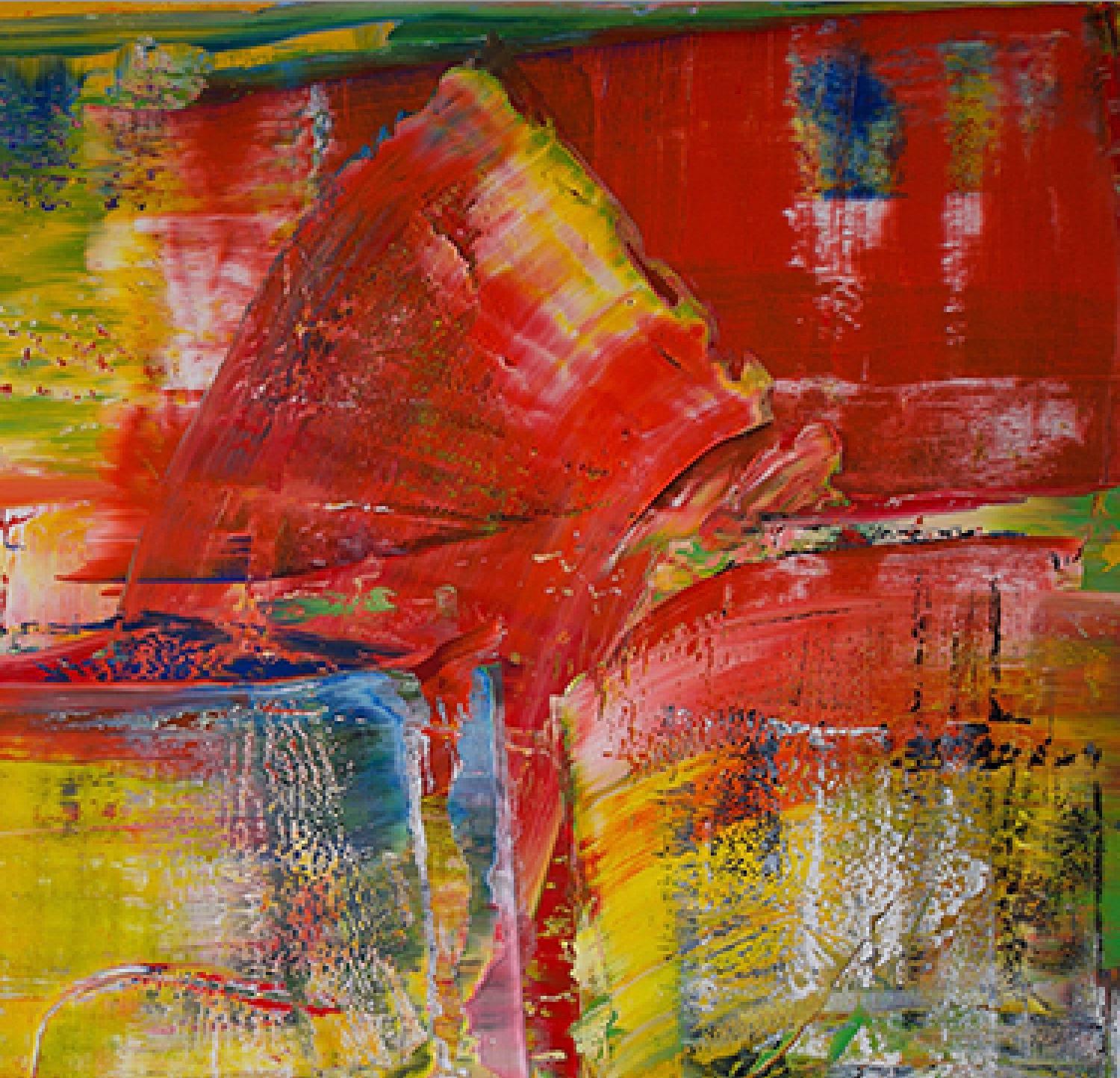 rouge et jaune abstrait #472  - Abstrait Painting par Harry James Moody