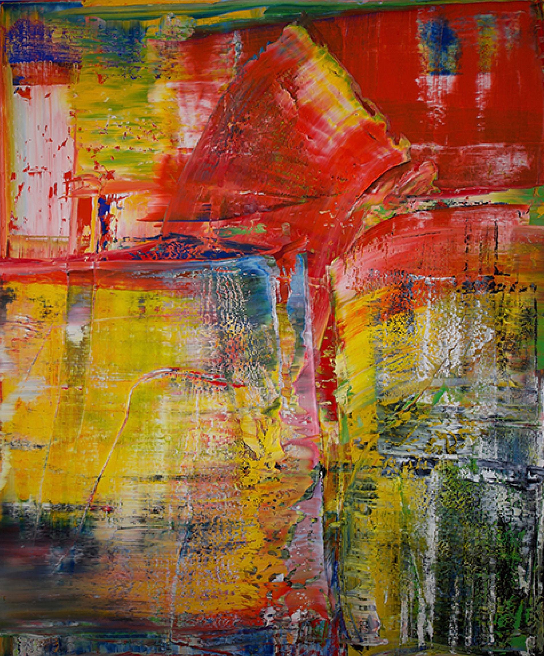 Abstract Painting Harry James Moody - rouge et jaune abstrait #472 
